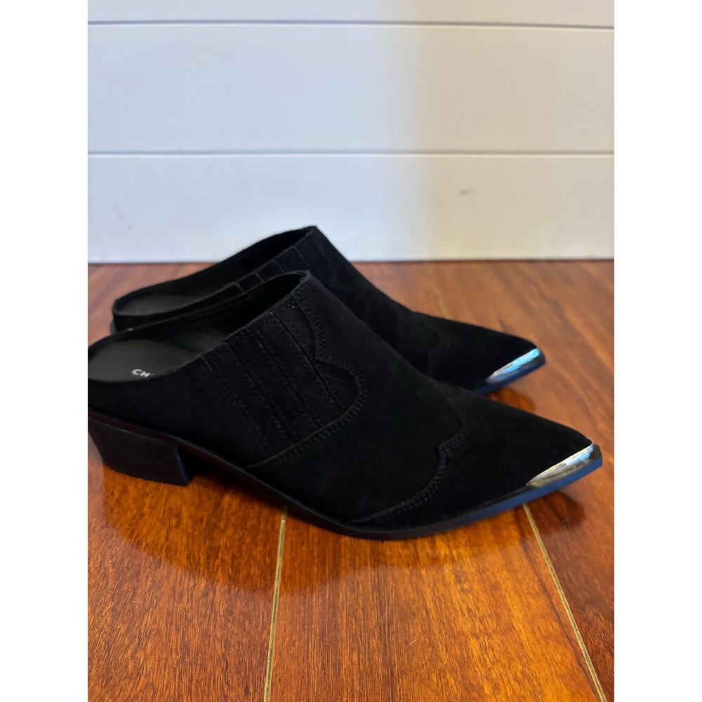 Chinese Laundry Marisela Split Suede Black Slip on Mule Size 9.5 EU 40.5